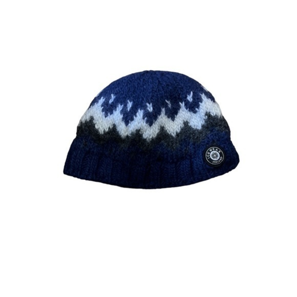 ICEWEAR Hand Knitted Icelandic Wool‎ w Fleece Lining Unisex Hat One Size